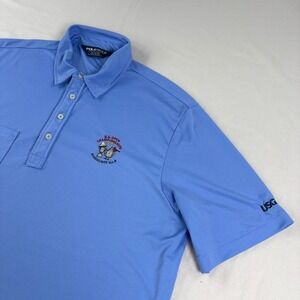 Polo Golf Ralph Lauren Shirt Mens XL Blue Pinehurst US Championship Stretch